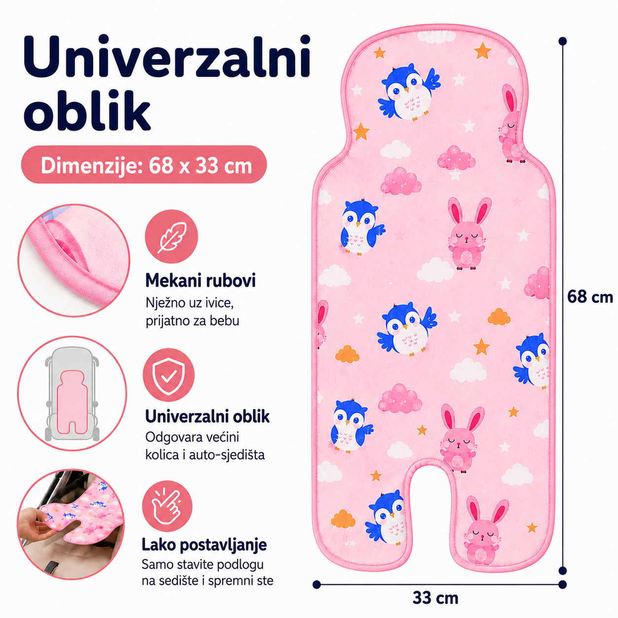 Ljetna gel rashladna podloga za kolica i autosjedalicu, rashladna podloga za bebe