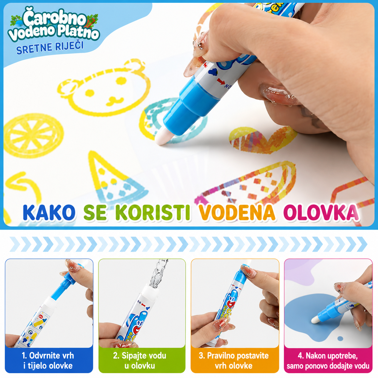 Magična vodena prostirka za crtanje na podu