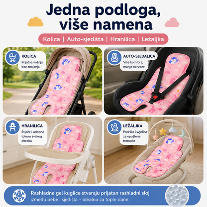 Ljetna gel rashladna podloga za kolica i autosjedalicu, rashladna podloga za bebe