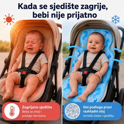 Ljetna gel rashladna podloga za kolica i autosjedalicu, rashladna podloga za bebe