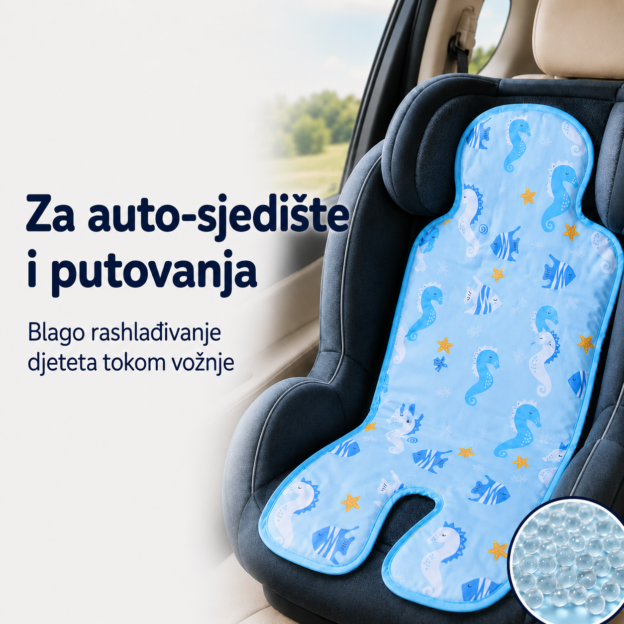 Ljetna gel rashladna podloga za kolica i autosjedalicu, rashladna podloga za bebe